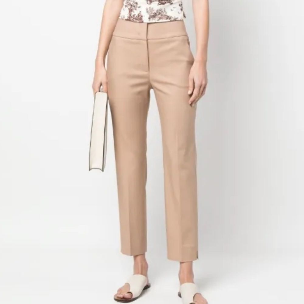 Peserico Slim Fit Trousers Style P04752 IT 42 US 6 Tan NEW
